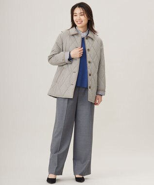 J.PRESS LADIES 【洗える・撥水】プレミアムBasicキルティング ショート コート モカベージュ系