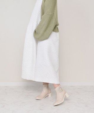 Bridget Birkin 【Bridget Birkin】ビジューバックルレインブーツ アイボリーエナメル