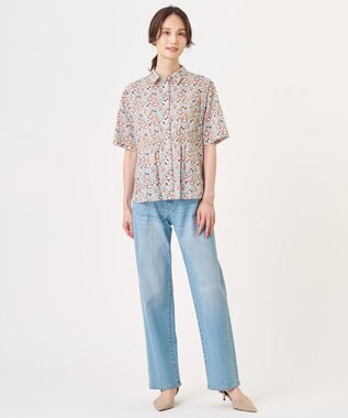 J.PRESS LADIES S 【一枚で着映え】LIBERTY シャツ ブラウス ベージュ系