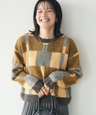 CRAFT STANDARD BOUTIQUE 洗える/チェック柄ニットプルオーバー