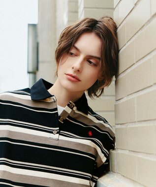 ANY 【POLO BCS別注】マルチカラー短丈ポロシャツ ブラックボーダー