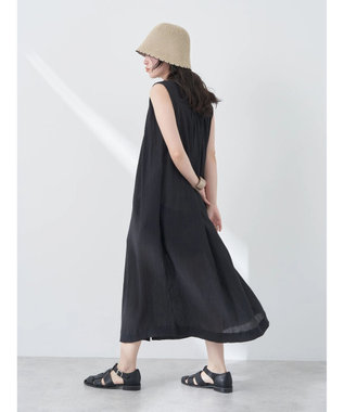 earth music&ecology ノースリーブギャザーワンピース Black