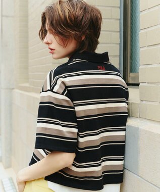 ANY 【POLO BCS別注】マルチカラー短丈ポロシャツ ブラックボーダー