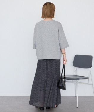 AMERICAN HOLIC カットジャガードプリーツスカート Charcoal Gray