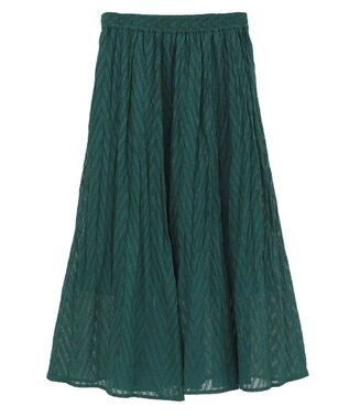 AMERICAN HOLIC カットジャガードプリーツスカート Dark Green