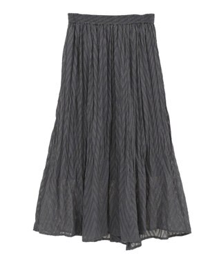 AMERICAN HOLIC カットジャガードプリーツスカート Charcoal Gray