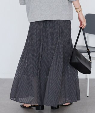 AMERICAN HOLIC カットジャガードプリーツスカート Charcoal Gray