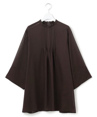 23区 【洗える】シアービエラ チュニック ブラウス ダークブラウン系