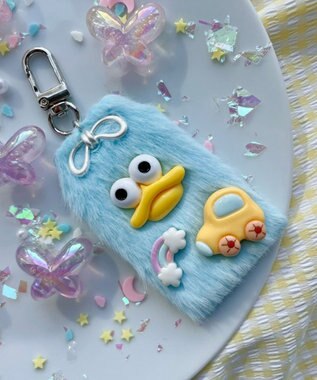 WEGO ミニラッキーチャームモンスターぬいぐるみキーホルダー サックス