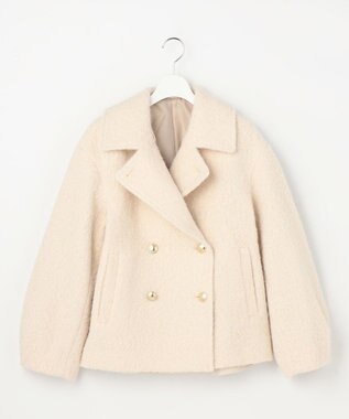 ANY SIS L 【2WAY】ブークレーシャギーラメ アウター アイボリー