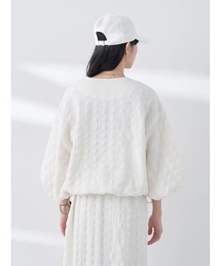 earth music&ecology シャーリングタックスリーブブルゾン Ivory