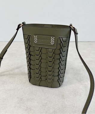 LA BAGAGERIE 【veganview】v piece mesh mini shoulder bag カーキ