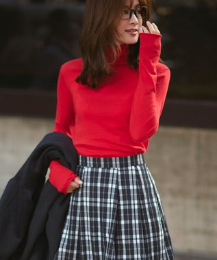 23区 【CLASSY.1月号掲載】スムージーコットン シアー ニット レッド系