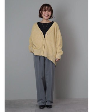 AMERICAN HOLIC ＭＩＸＶネックニットカーディガン Mustard