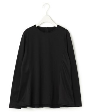 ICB 【洗える】リバーストレッチジャージー ペプラムカットソー ブラック系
