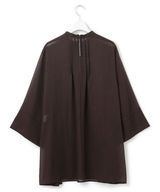 23区 【洗える】シアービエラ チュニック ブラウス ダークブラウン系