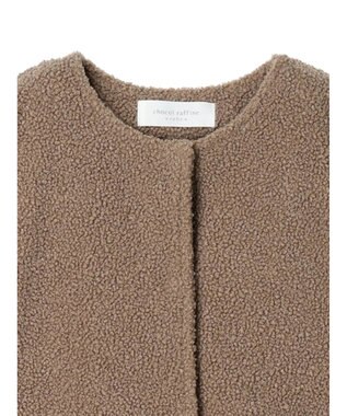 Green Parks フレア裏付きボアベスト Gray Beige