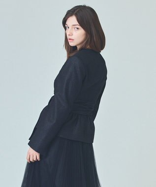 GRACE CONTINENTAL ラメWOOLボウジャケット ブラック