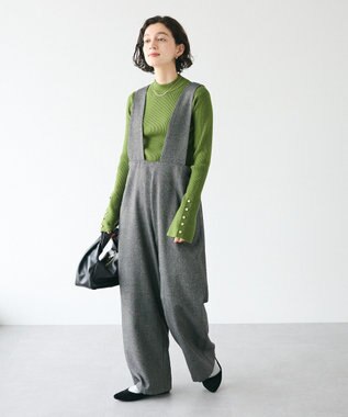 CRAFT STANDARD BOUTIQUE 洗える/とてもち袖フレア釦ボトルネックニットプルオーバー/24AW Green