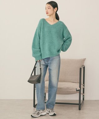 AMERICAN HOLIC ミニシャギーラメニットプルオーバー Green