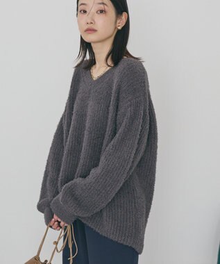 AMERICAN HOLIC ミニシャギーラメニットプルオーバー Charcoal Gray