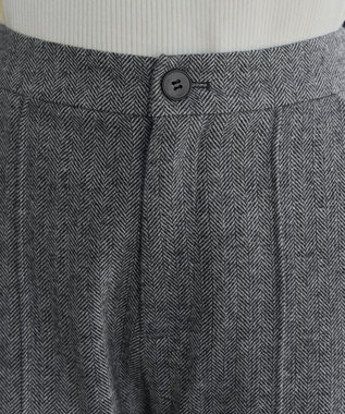 Tiaclasse 【洗える】ウール調キュロットパンツ チャコールグレー