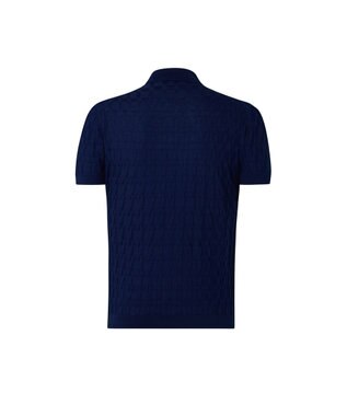 DAKS John Smedley for DAKS ハウスチェックポロシャツ ネイビー