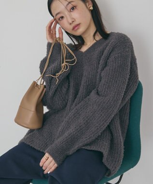 AMERICAN HOLIC ミニシャギーラメニットプルオーバー Charcoal Gray