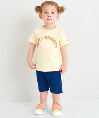 MIKI HOUSE HOT BISCUITS 【70-120cm】ロゴシリーズ 半袖Tシャツ 黄