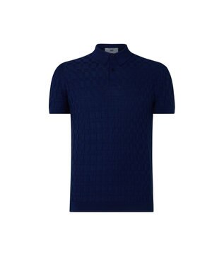 DAKS John Smedley for DAKS ハウスチェックポロシャツ ネイビー