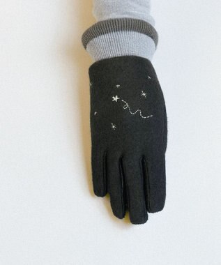 ORuKuBET 夜空刺繍ジャージグローブ(KIDS)【タッチパネル対応】 ダークグレー