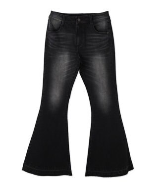 WEGO ローライズスーパーフレアデニムパンツ ブラック