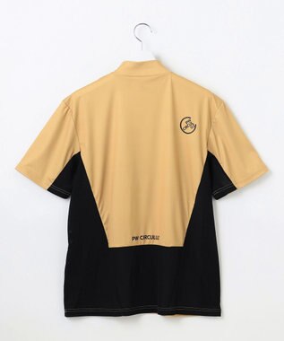PW CIRCULUS 【吸水速乾 / UV遮蔽率96.3% UVカット / ストレッチ】【MEN】メッシュコンビモックネックT ゴルフ ベージュ系