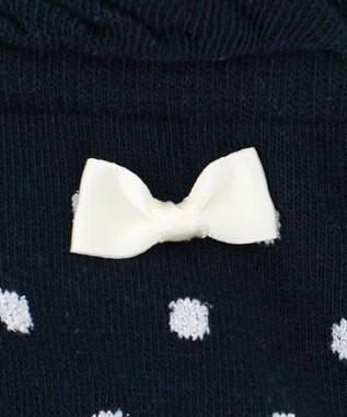 ANY KIDS ハイソックス（ドットリボン） ネイビードット