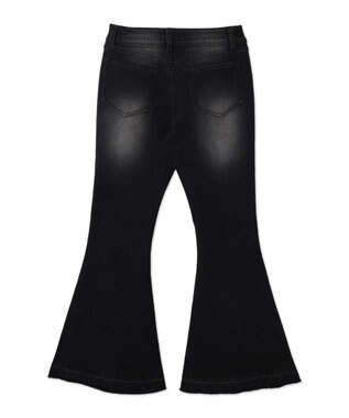 WEGO ローライズスーパーフレアデニムパンツ ブラック