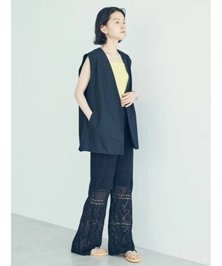 AMERICAN HOLIC 透かし編みニットパンツ Black