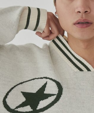 WEGO 【ユニセックス着用ITEM】ラインリブゲームロゴプルオーバー ホワイト