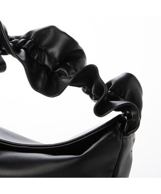 UNBILLION kakatoo フリルハンドルフラップショルダーバッグ ブラック