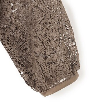 23区 S 【APPLAUDIR】ノーブルサテン リボンブーケレースコンビ ドレス ブラウン系