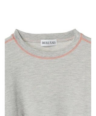 Green Parks ・Ｄｏｕｂｌｅ　Ｆｌａｇｓ　ワッフルカラーｓｔロンＴＥＥ Gray Mixture