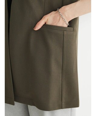 Green Parks 着流しカットジョーゼットジレ Khaki