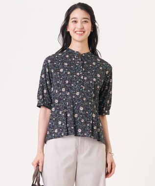 J.PRESS LADIES 【一枚で着映え】LIBERTY バンドカラー ブラウス