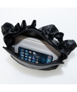 UNBILLION kakatoo フリルハンドルフラップショルダーバッグ ブラック