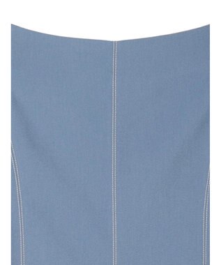 earth music&ecology 配色ステッチパネルフレアスカート Blue