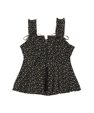 earth music&ecology フラワーペプラムビスチェ Black