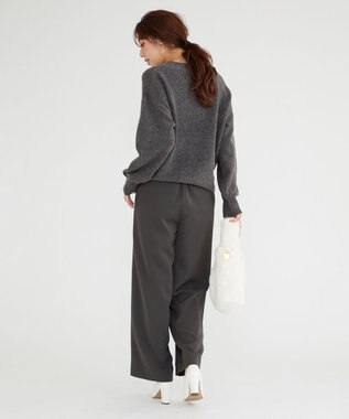 Feroux 【洗える】クルーネックニット プルオーバー グレー系