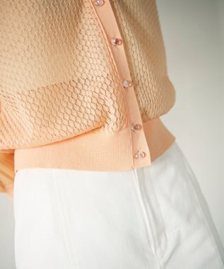 GRACE CONTINENTAL シアードルマンニットカーディガン オレンジ