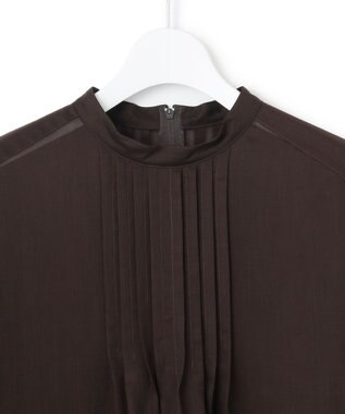 23区 【洗える】シアービエラ チュニック ブラウス ダークブラウン系