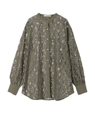 Green Parks ・ＥＬＥＮＣＡＲＥ　ＤＵＥ　レースバンドカラーブラウス Khaki