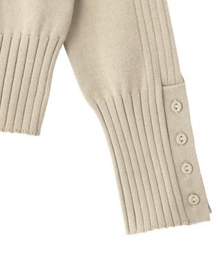 YECCA VECCA 袖口釦リブMIXニット Beige